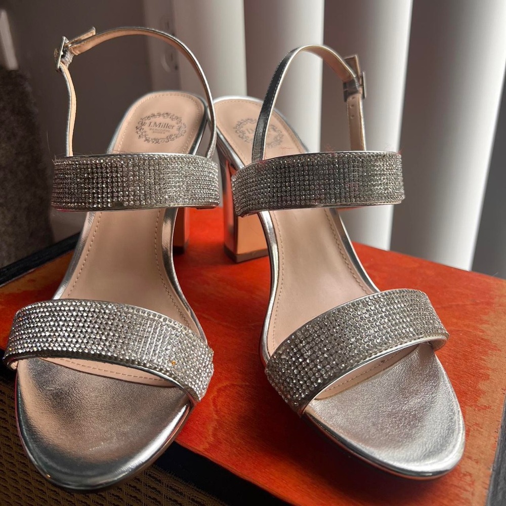 Silver Rhinestone Heels